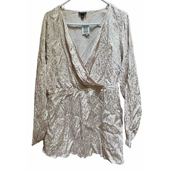 Torrid  Gold Patterned Wrap Tunic size 3 NWT with‎ Tie Belt - Picture 1 of 7